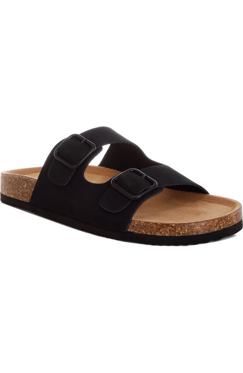 LONDON RAG Gloriosa Double Strap Slide Sandal, Main, color, Black