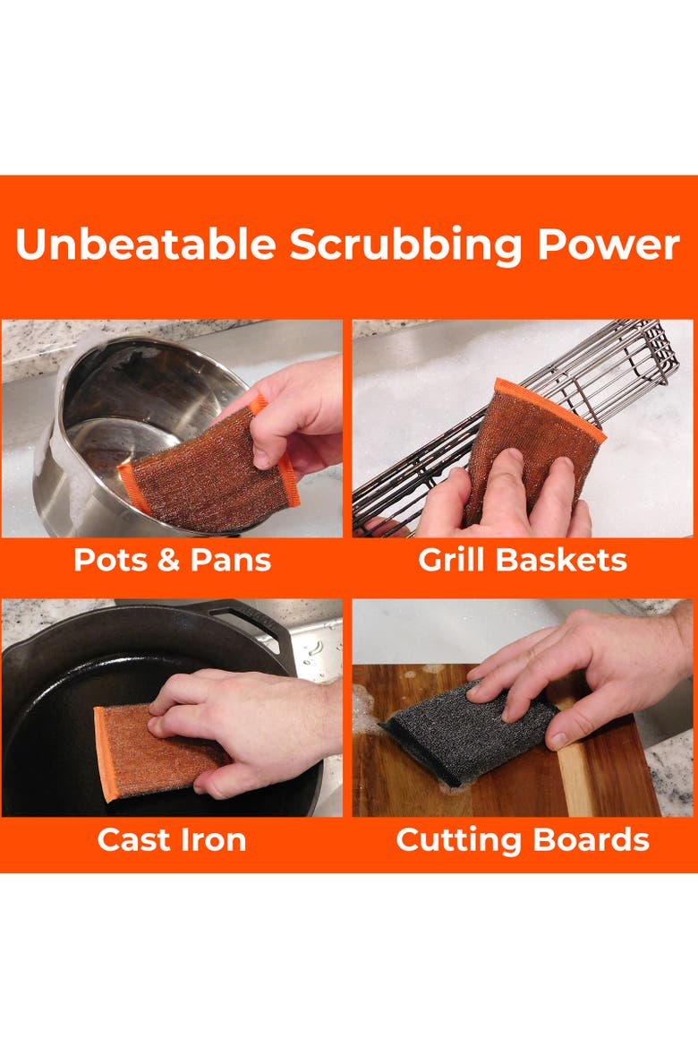 Steel Scrubbing Sponges, Alternate, color, Black