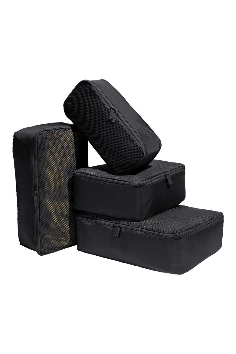 The Insider Set of 4 Assorted Packing Cubes, Alternate, color, JET BLACK