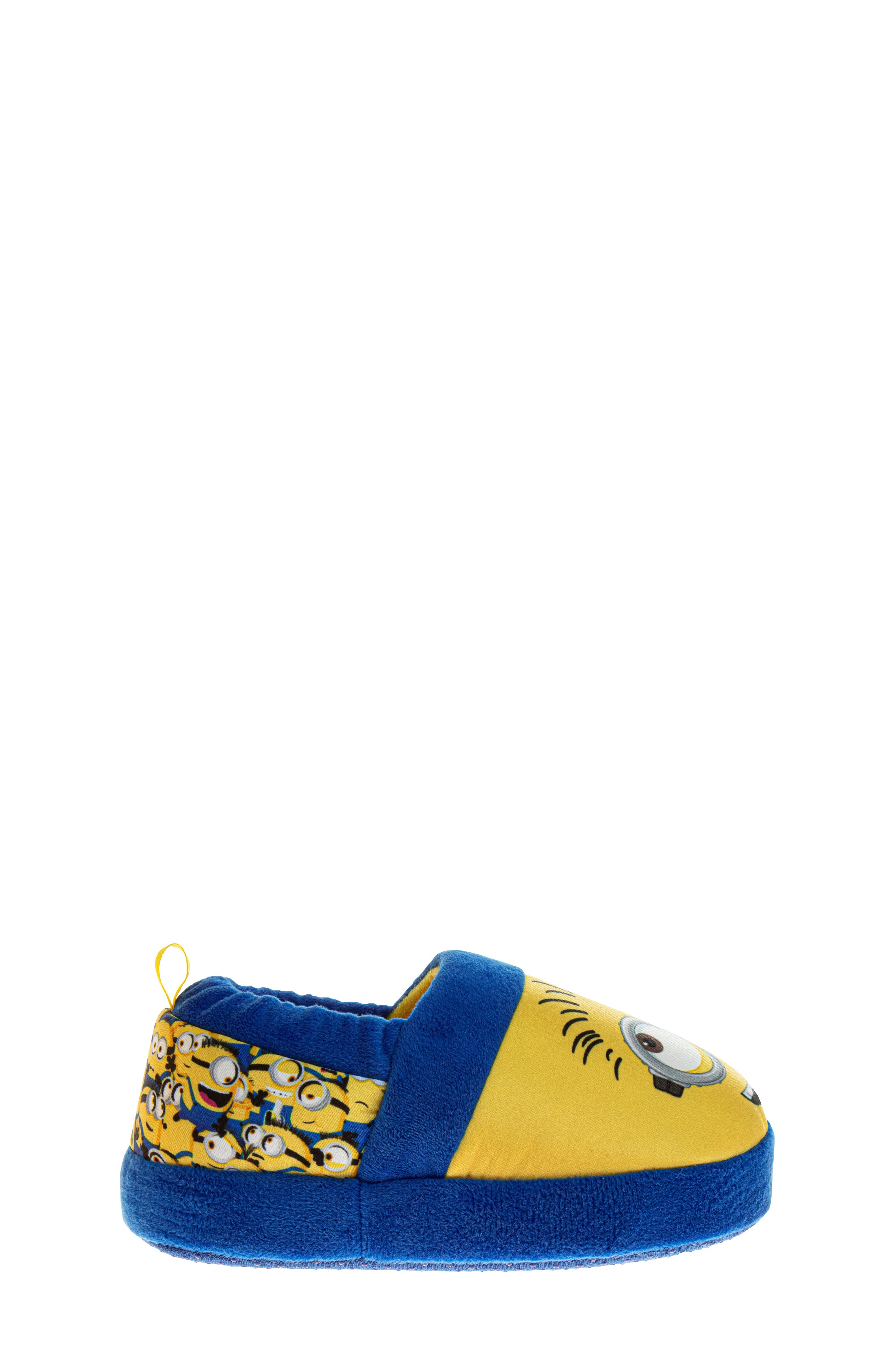 Kids' Minion Slippers, Alternate, color, BLUE/ YELLOW