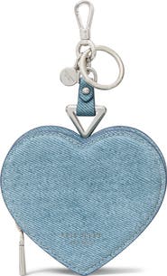 Kate Spade New York liv denim suede heart coin purse