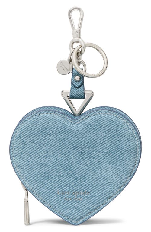 KATE SPADE KATE SPADE NEW YORK LIV DENIM SUEDE HEART COIN PURSE