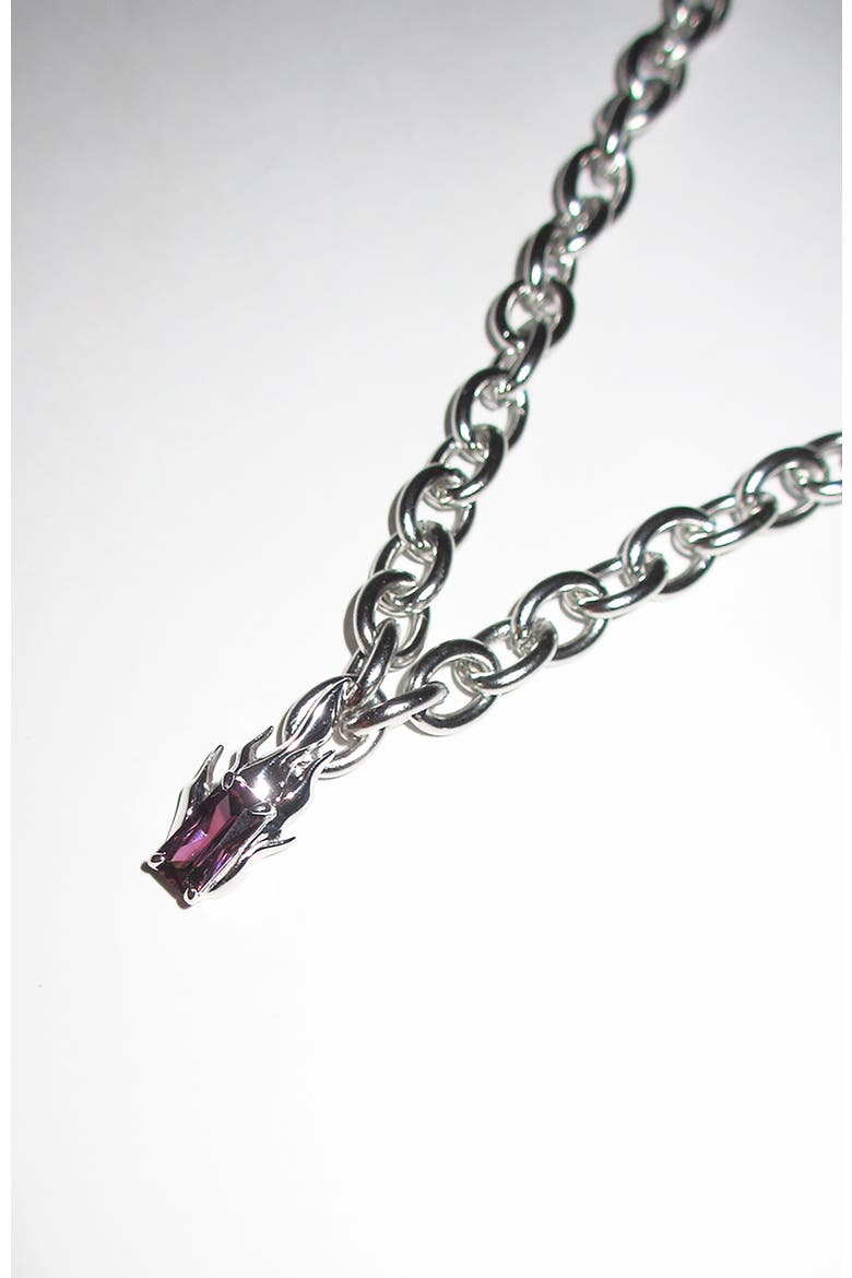 Purple Gem Flame Chain, Main, color, Silver