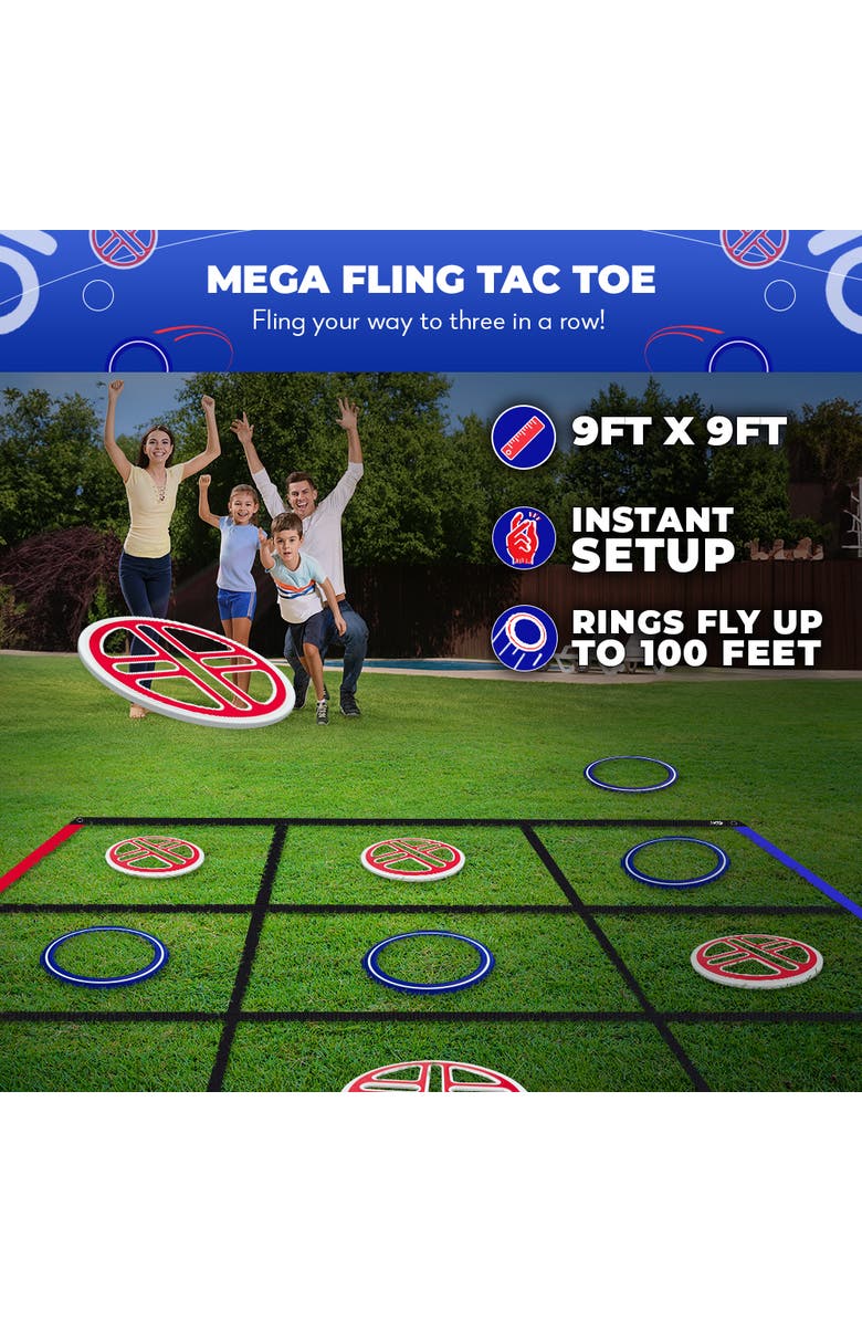 Swooc Games Fling Tac Toe (9ft x 9ft) Giant Tic Tac Toe Game, Alternate, color, Red, Blue