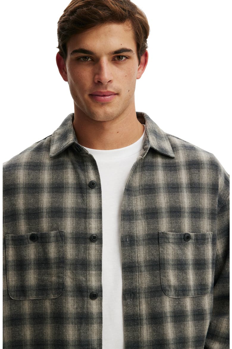 Men's Richmond Long Sleeve Shirt, Alternate, color, Charcoal Ombre Check