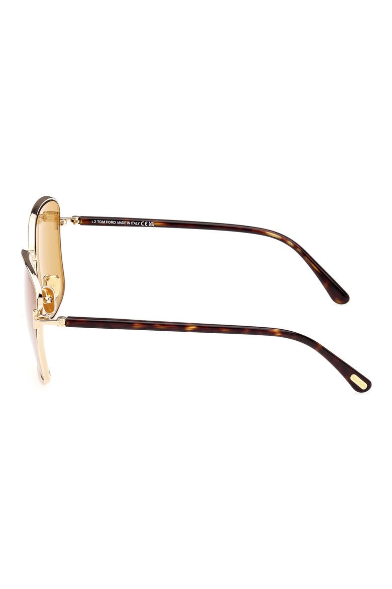 57mm Square Sunglasses, Alternate, color, GOLD / BROWN