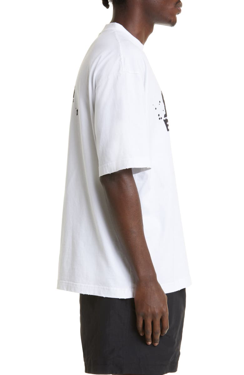 Balenciaga Dirty BB Icon Logo Stretch Cotton Graphic Tee, Alternate, color,