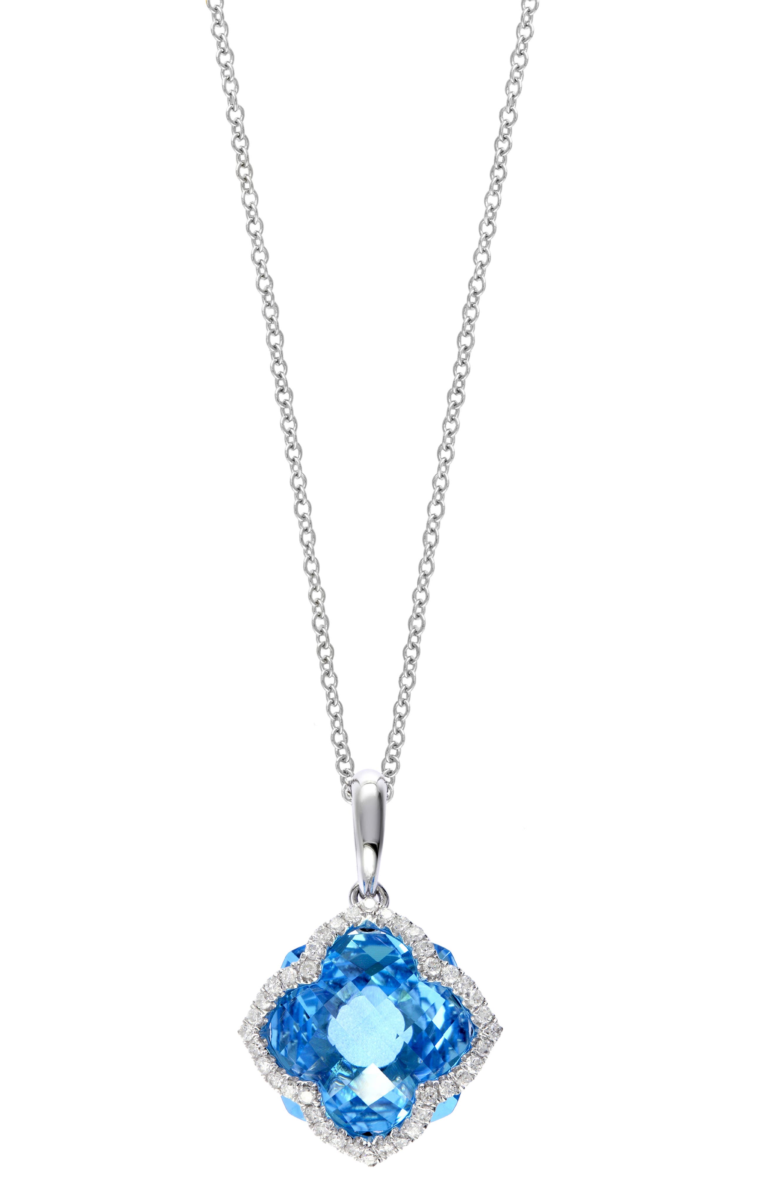 EFFY Diamond & Blue Topaz Pendant Necklace