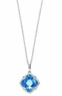 EFFY Diamond & Blue Topaz Pendant Necklace