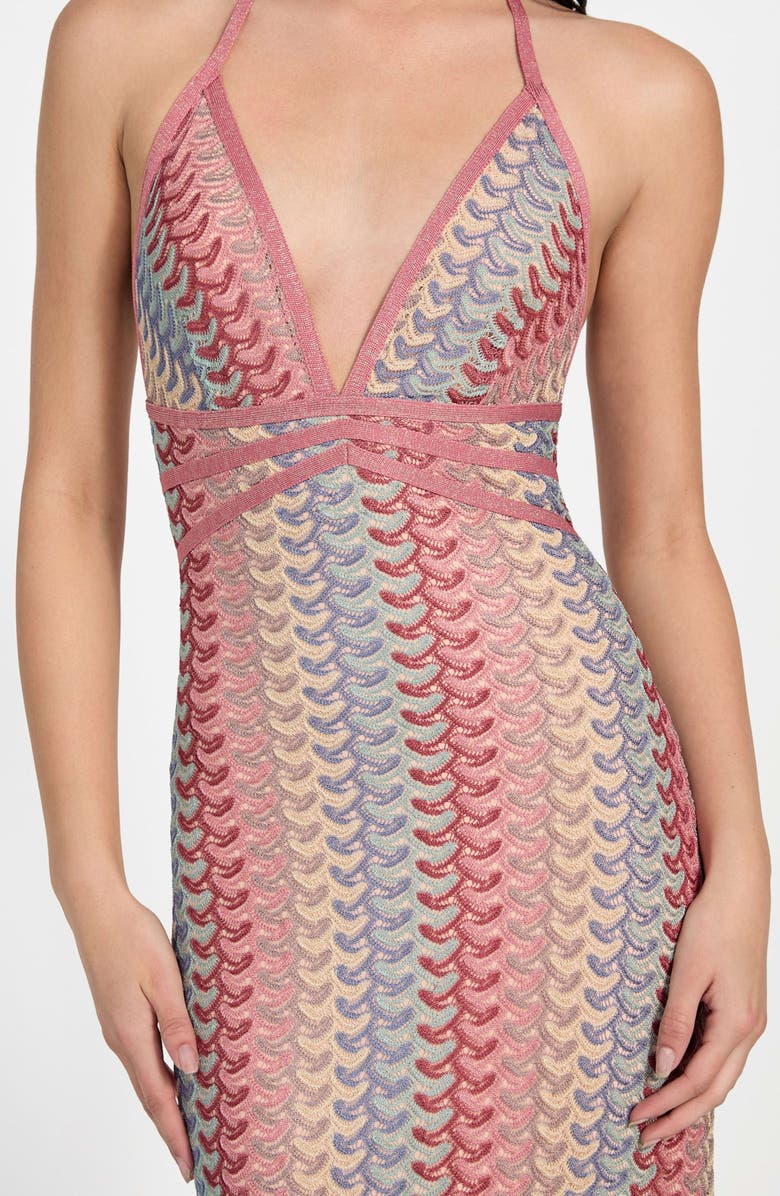 GUESS Fearne Knit Halter Dress, Alternate, color, River Gravel Multi