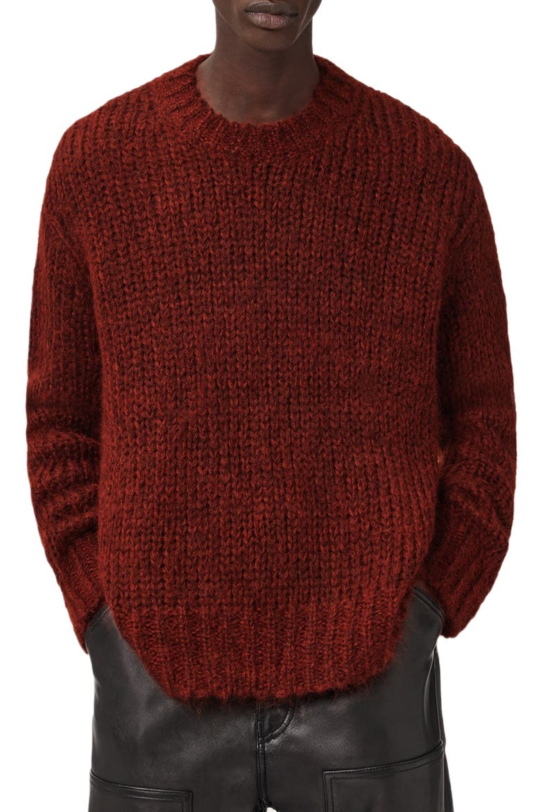 Myles Mohair & Merino Wool Sweater, Main, color, RUST RED