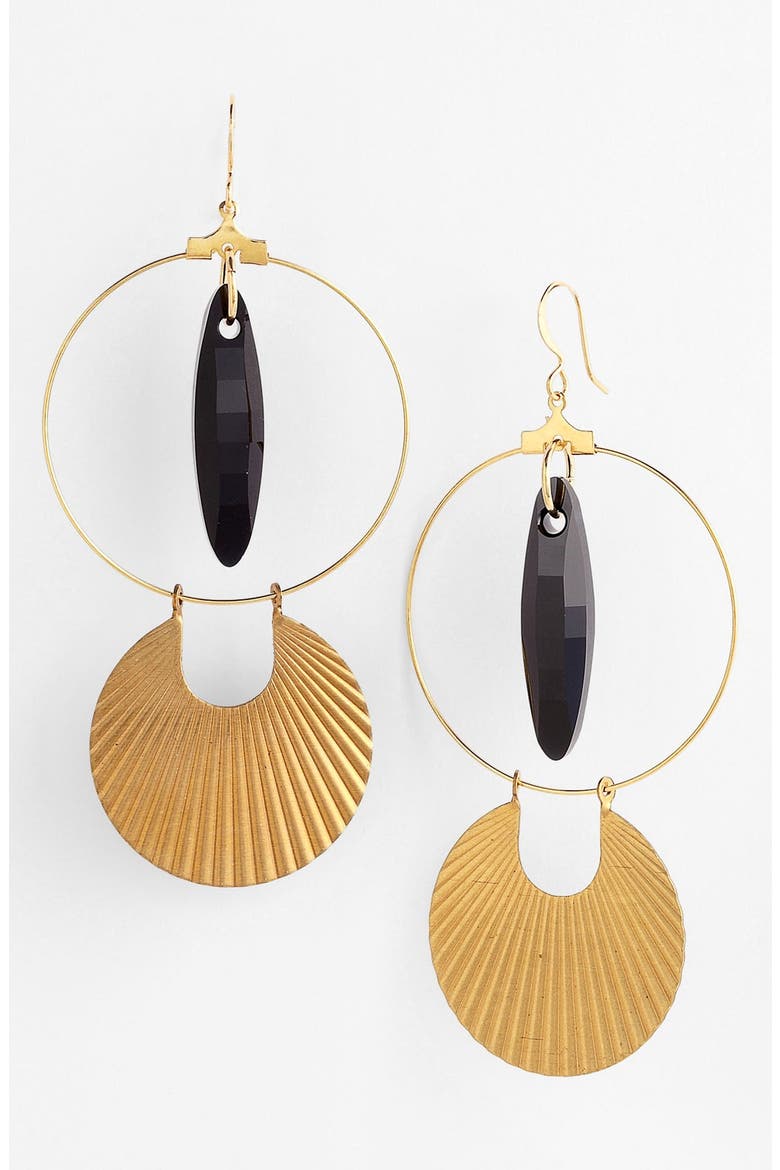 Hoop Earrings, Main, color, GOLD BLACK