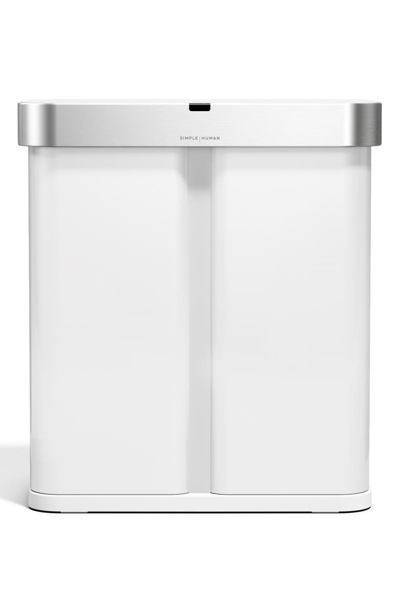 simplehuman 58-Liter Sensor Recycler with Voice + Motion Sensor, Main, color, 
