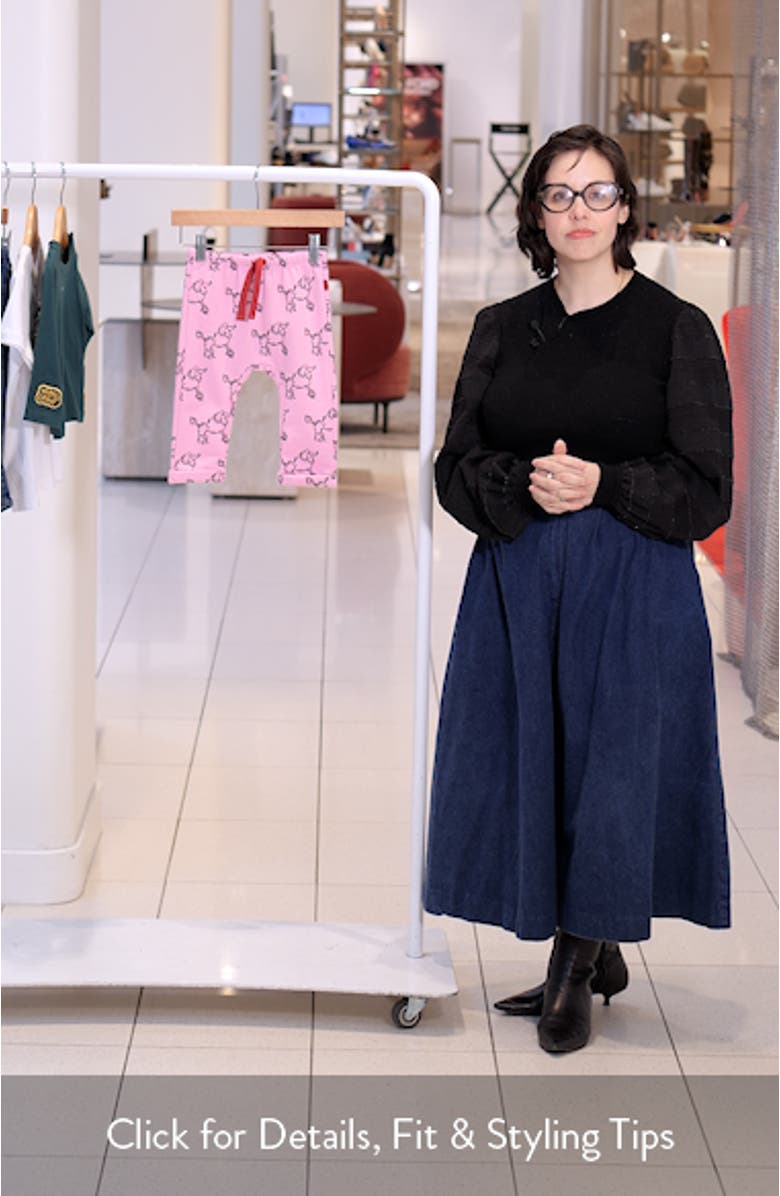 Poodle Print Drawstring Waist Pants, sales video thumbnail