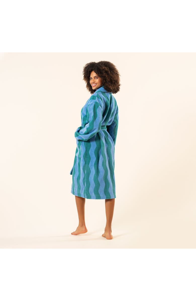 Zsa Zsa Zsu Tabea 100% Cotton Bathrobe, Alternate, color, Green-Blue