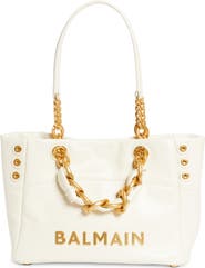 Balmain Small 1945 Soft Cabas Crinkled Leather Tote
