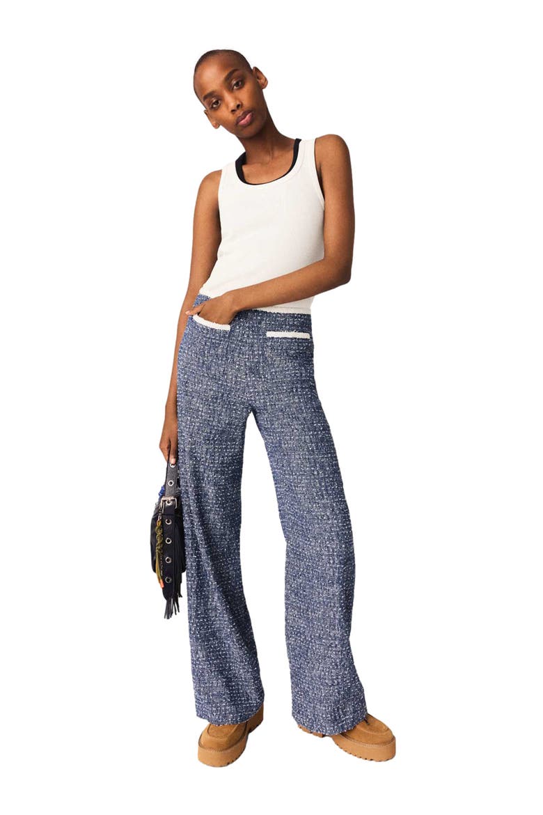 Tweed trousers, Alternate, color, Navy