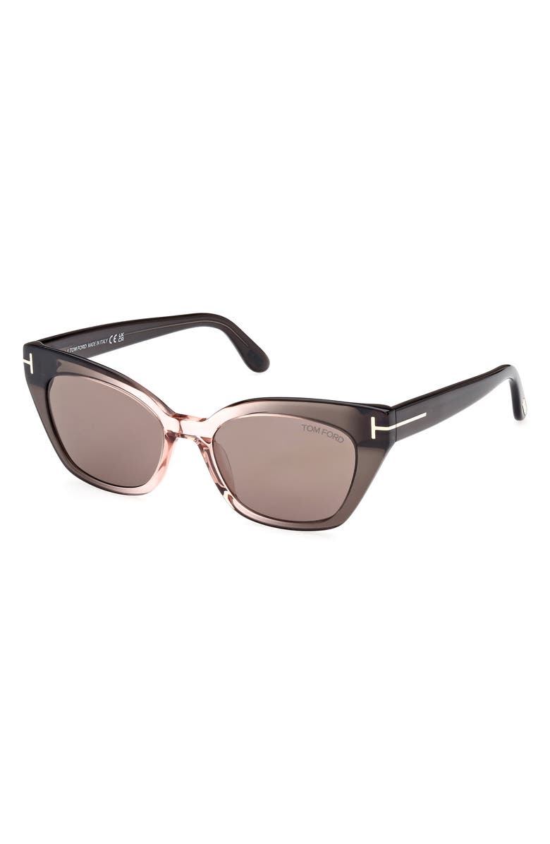 TOM FORD 52mm Cat Eye Sunglasses, Alternate, color, Grey / Roviex
