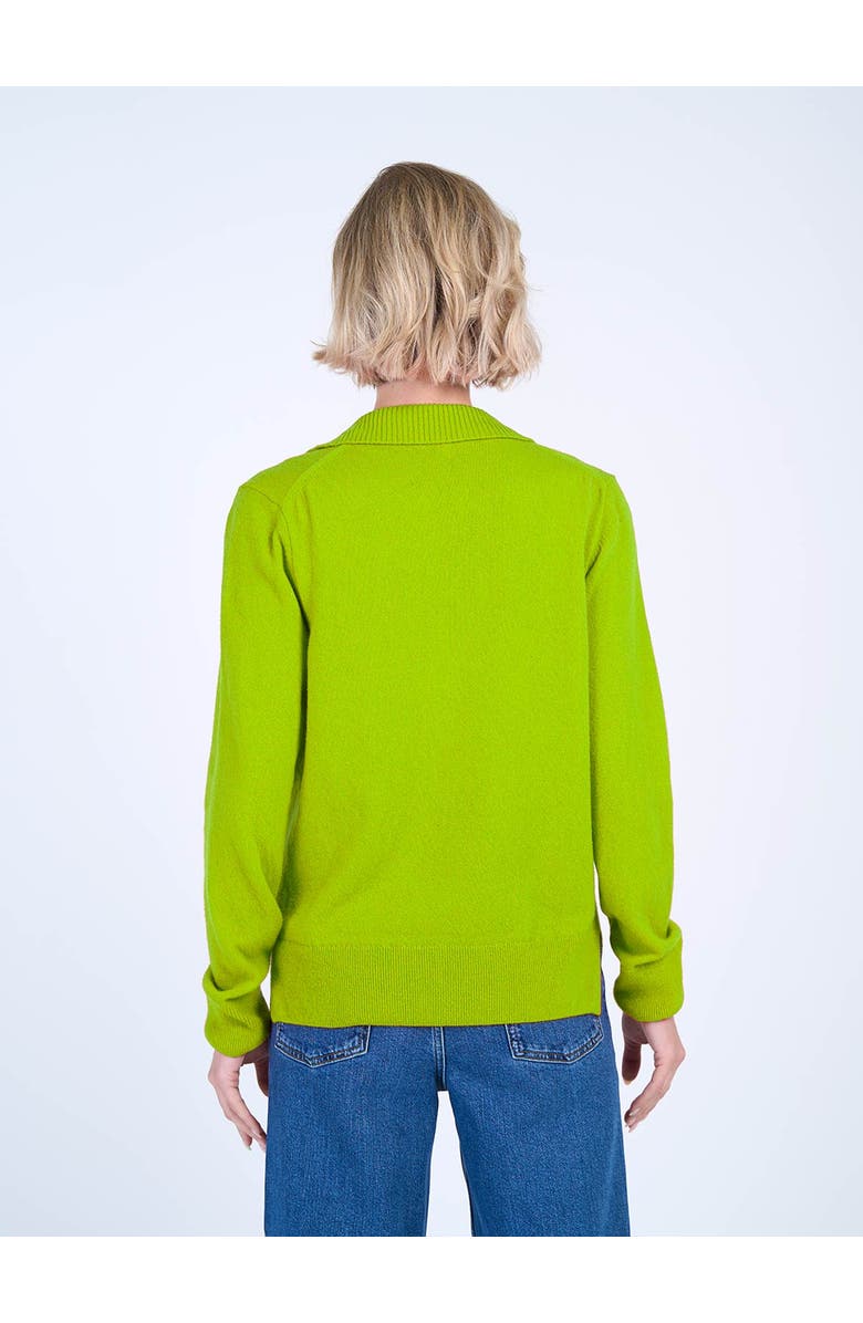 Kettlewell Long Sleeve Collared V-Neck Sweater, Alternate, color, Parrot Green