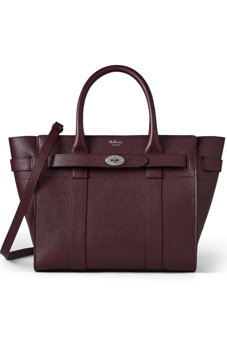 Mulberry Small Zipped Bayswater, Main, color, Black Cherry