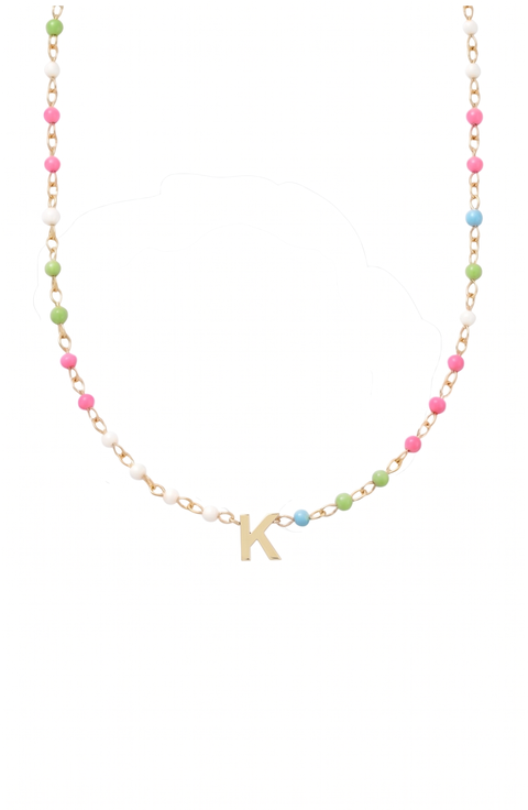 custom initial dainty colorful enamel 14k gold filled necklace