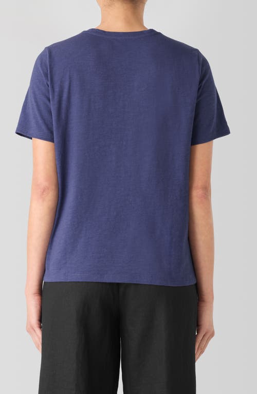 Eileen Fisher Easy V-neck Organic Cotton T-shirt In Bluette