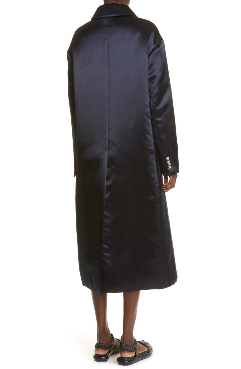 Khaite Luma Padded Longline Hammered Satin Coat, Alternate, color,