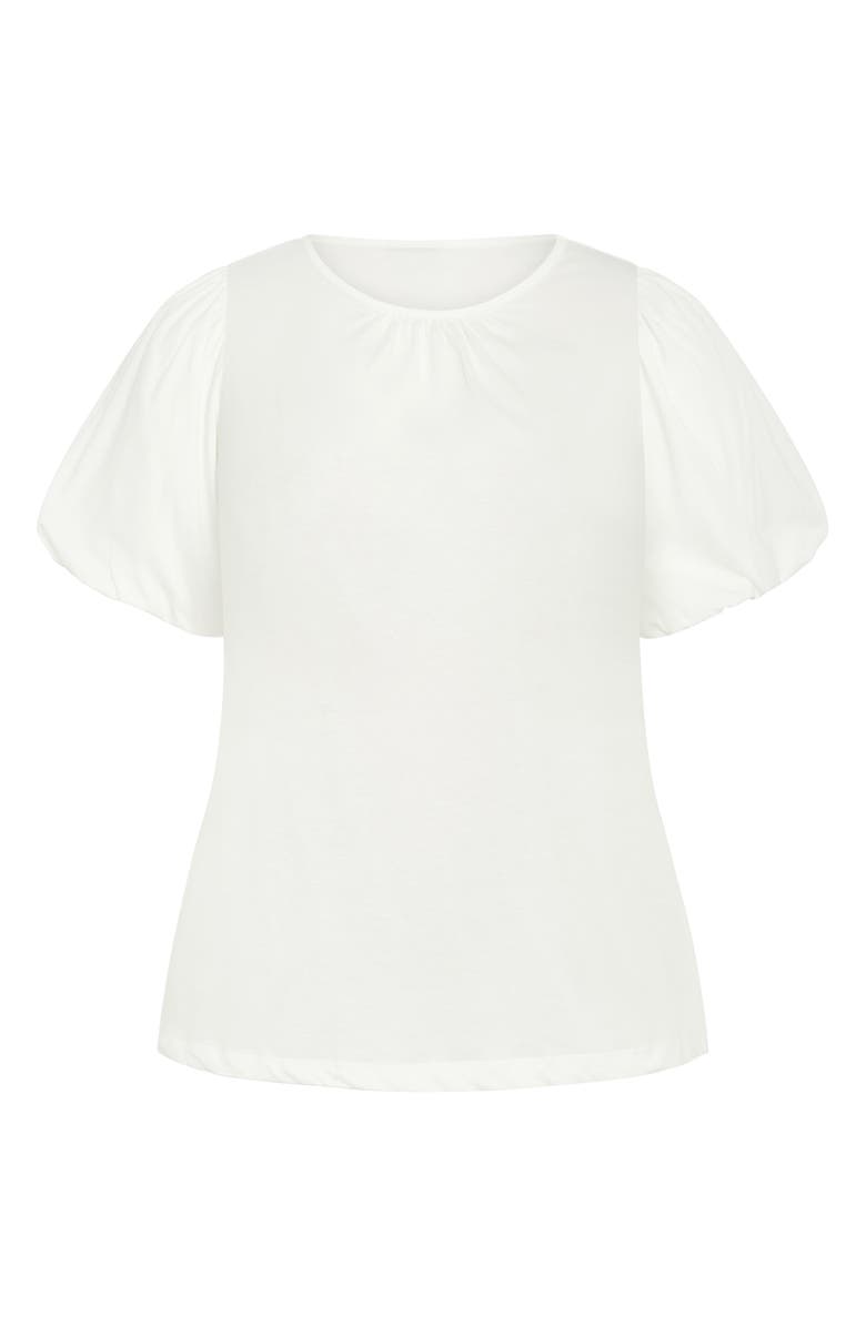 City Chic Leona Puff Sleeve Top, Alternate, color, Ivory