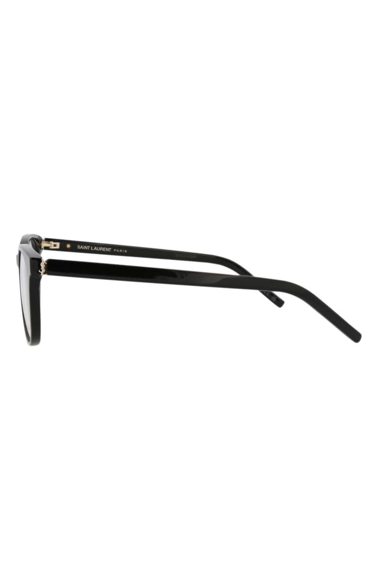 Saint Laurent 52mm Oval Optical Glasses, Alternate, color, Black Black Transparent