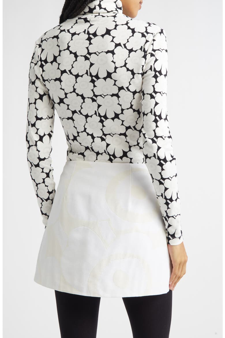Emali Unikko Rib Jersey Turtleneck Top, Alternate, color, WHITE