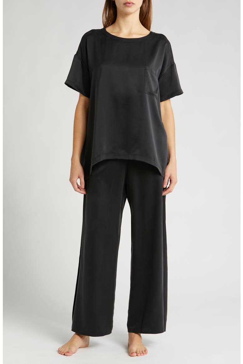 Washable Silk Pajamas, Main, color, IMMERSED BLACK