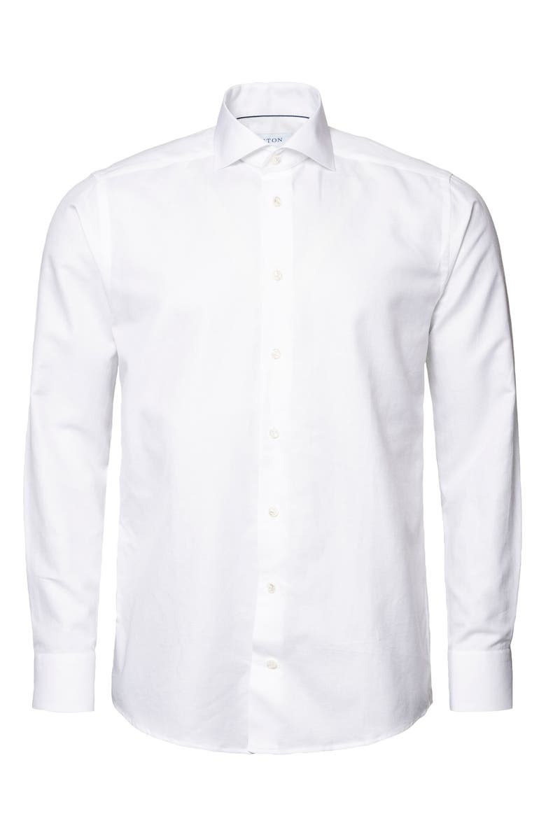 Eton Contemporary Fit Cotton & Linen Dress Shirt, Alternate, color, 