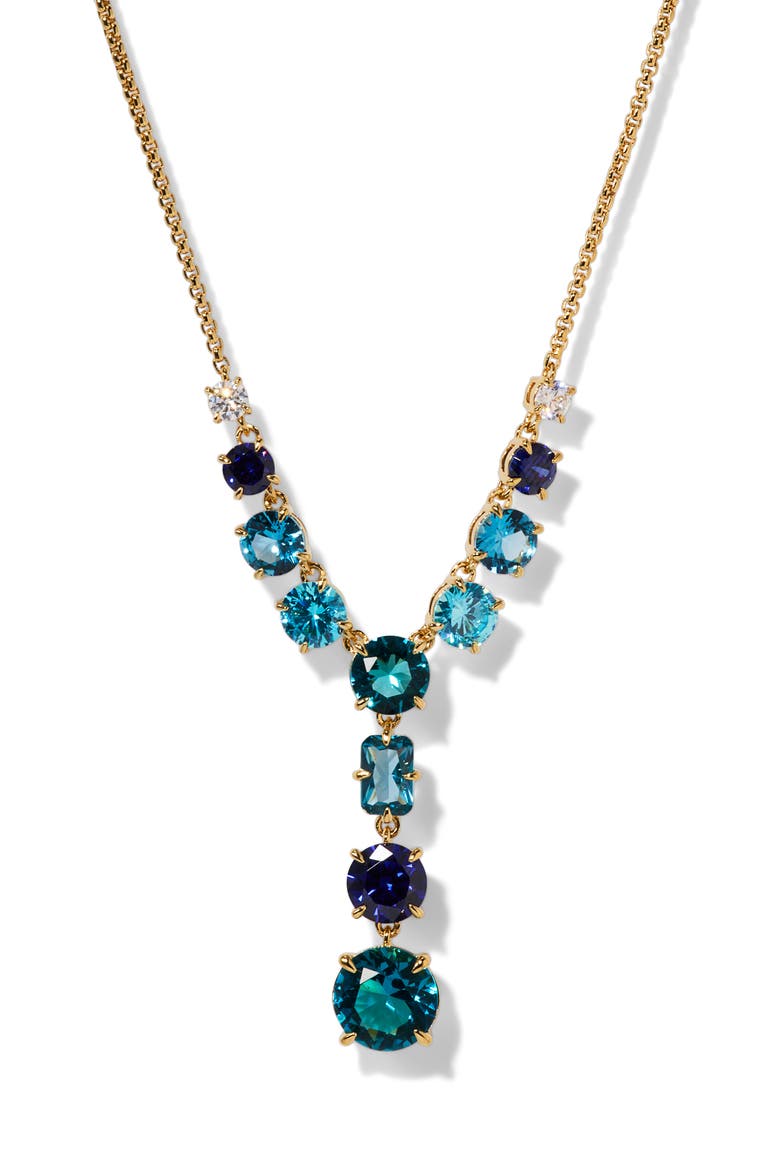 Stellar Cubic Zirconia Y-Necklace, Main, color, GOLD