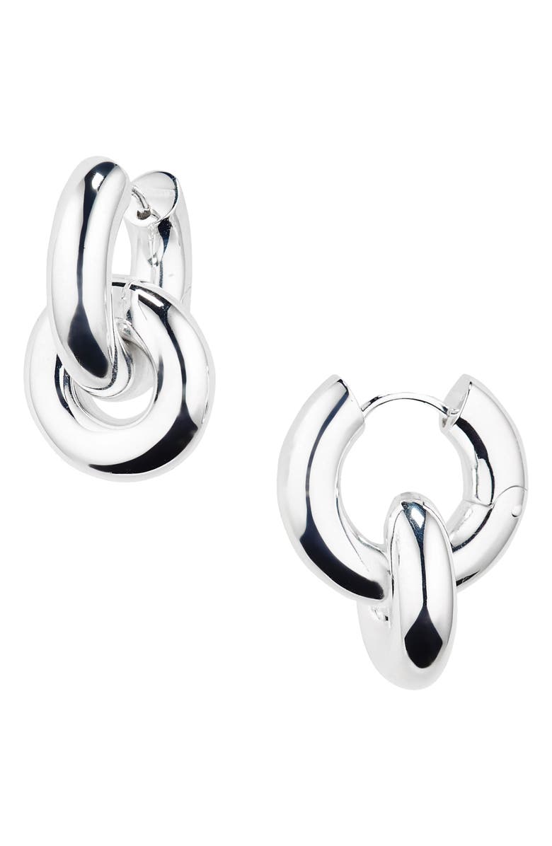 Lié Studio The Esther Huggie Hoop Earrings, Main, color, Silver Plating