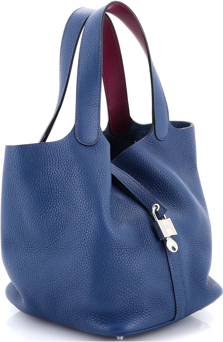 Pre-Owned Hermes Eclat Picotin Lock Bag Clemence MM, Alternate, color, Deep Bleu/Anemone