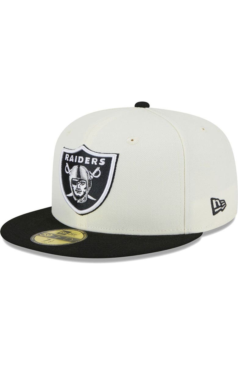 New Era Men's New Era Cream Las Vegas Raiders Retro 59FIFTY Fitted Hat, Alternate, color, 
