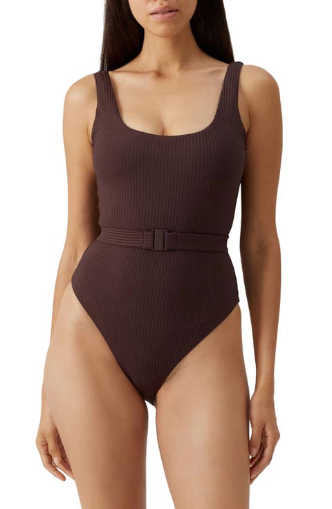 Rio Belted Rib One-Piece Swimsuit
