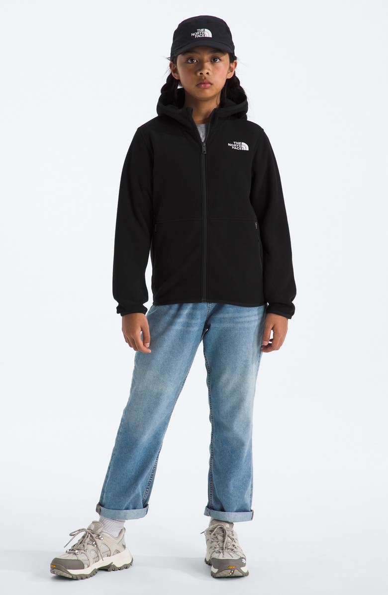 The North Face Kids' Glacier Polar Fleece Zip-Up Hoodie, Alternate, color, Tnf Black