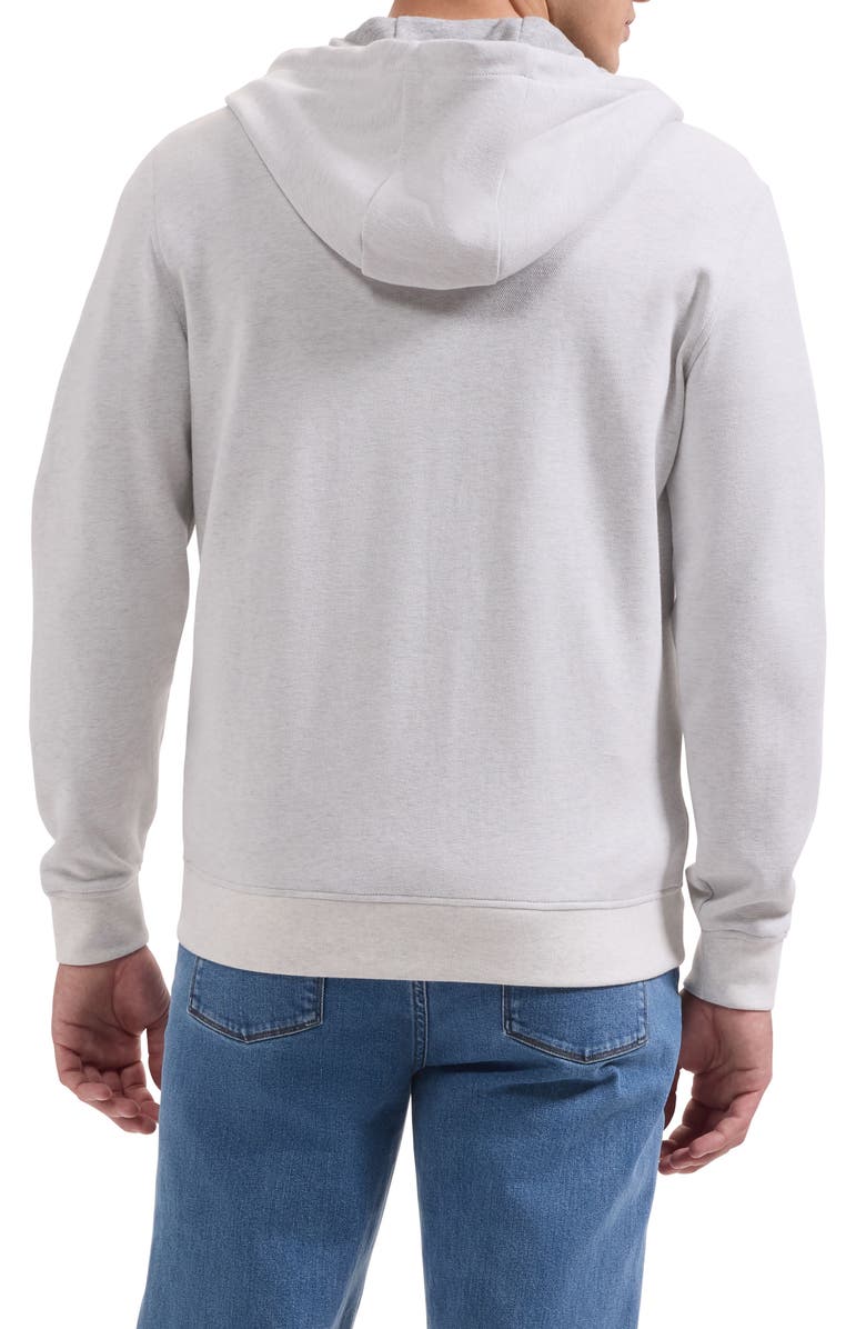 Bugatchi Piqué Zip Hoodie, Alternate, color, Chalk