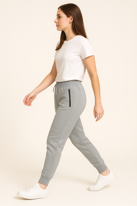 Womens Ultra Soft Singe Pack Dual Zipper Jogger