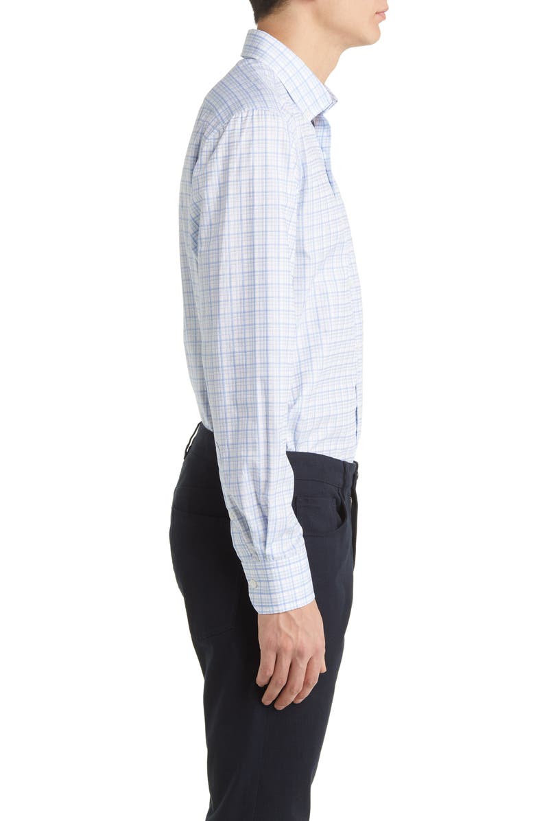 Scott Barber Luxury Textured Tattersall Button-Down Shirt, Alternate, color, 