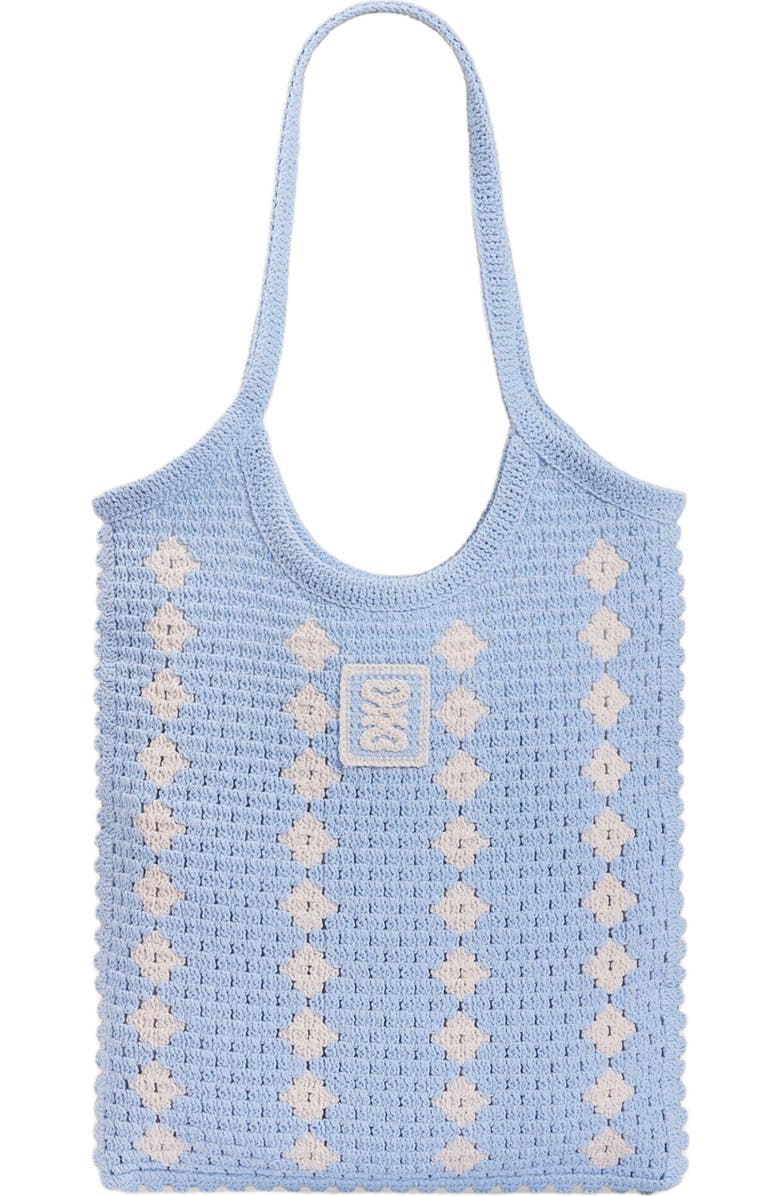 SANDRO Two-tone crochet bag, Main, color, Sky Blue