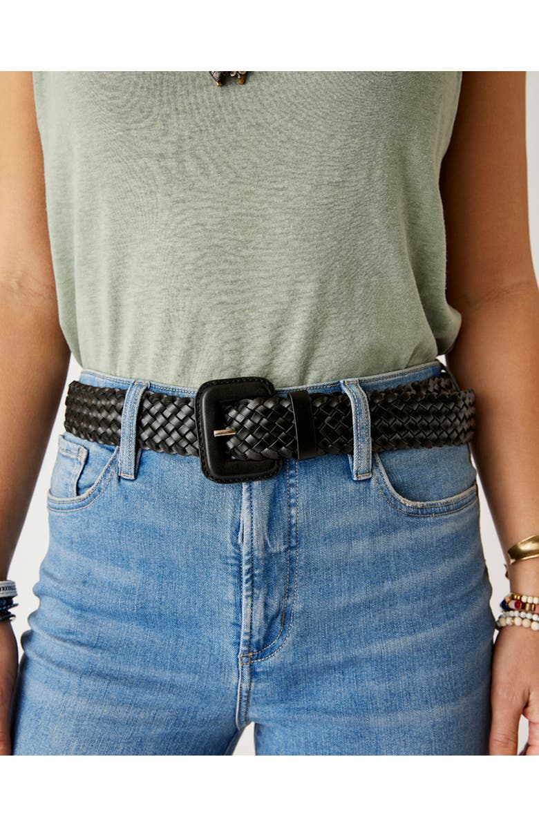 Carve Designs Woven Leather Belt, Main, color, Black