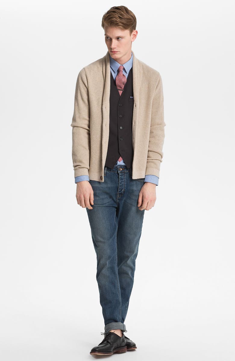 Topman Shawl Collar Cardigan, Alternate, color, 