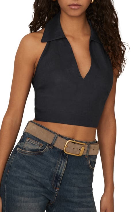 Cara Halter Tie Back Crop Top