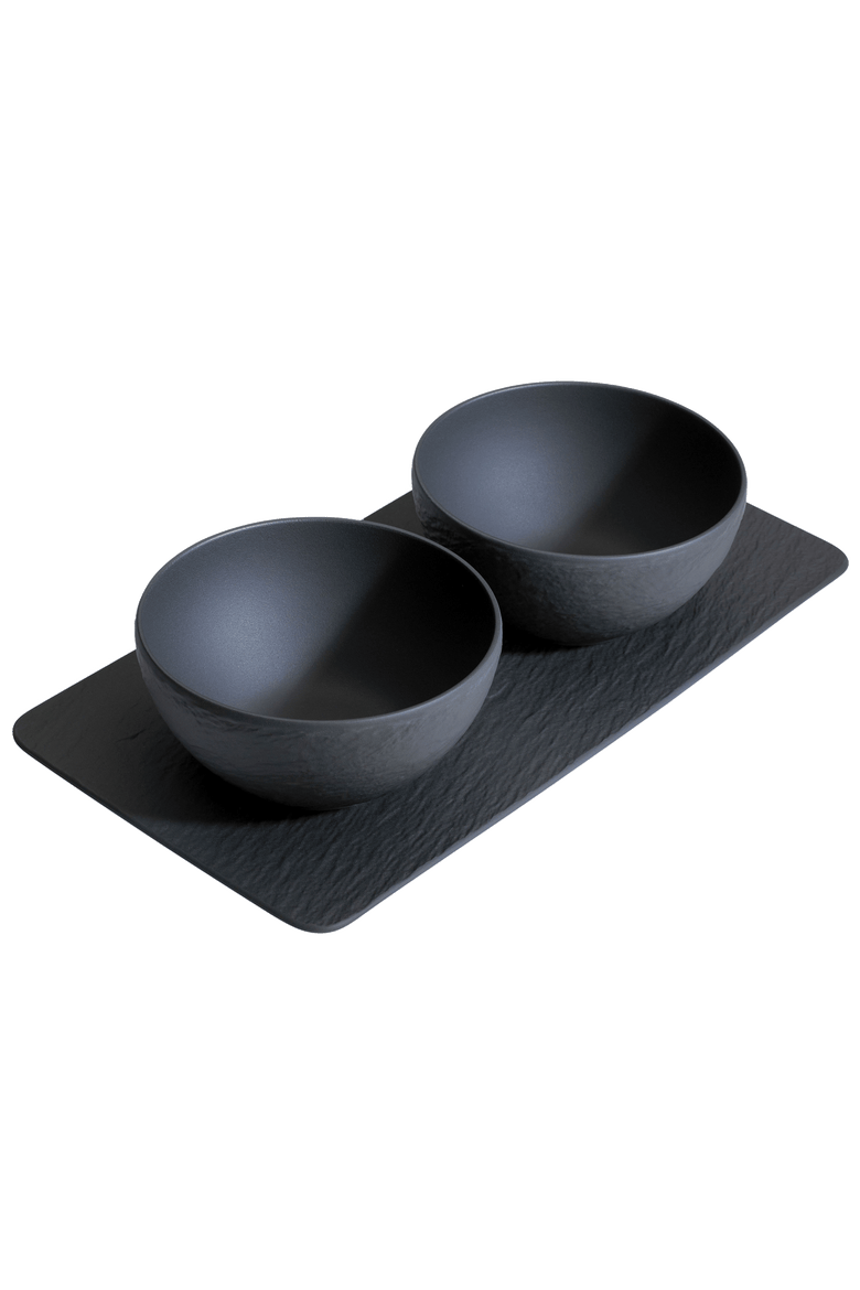 Manufacture Rock 3 Piece Condiment Set, Main, color, black