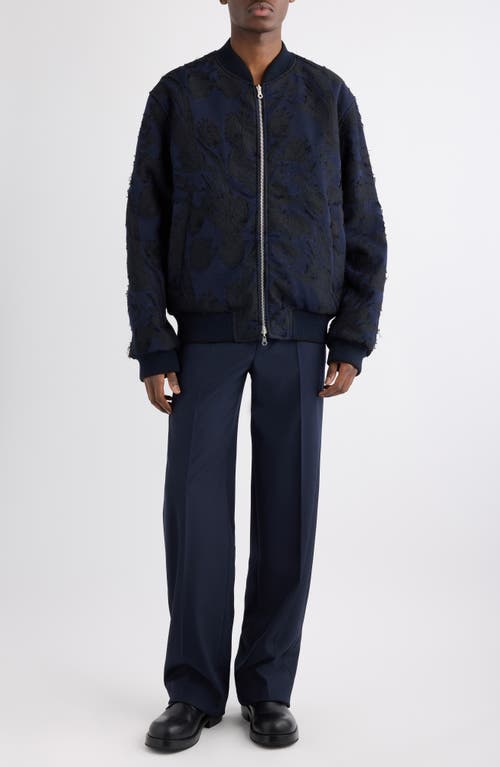 Dries Van Noten Volker Reversible Bomber Jacket In Blue