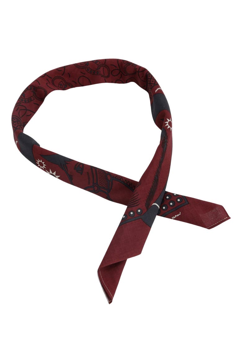 Bordeaux Horses Bandana, Alternate, color, Burgundy