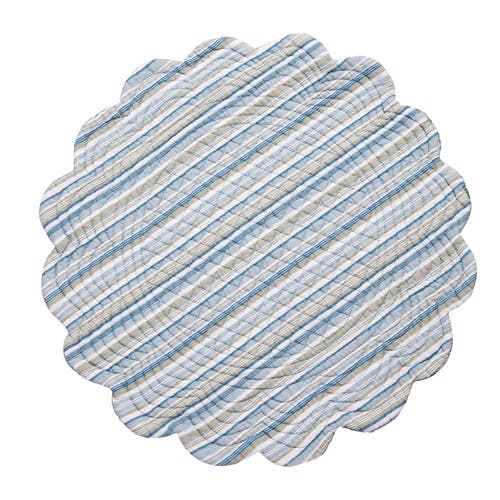 C & F Home C&f Home Morrison Round Quilted Placemats Set Of 6, 17" In Blue