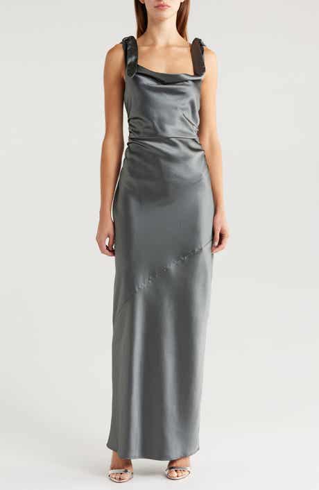 Petal & Pup Selma One-Shoulder Satin Gown